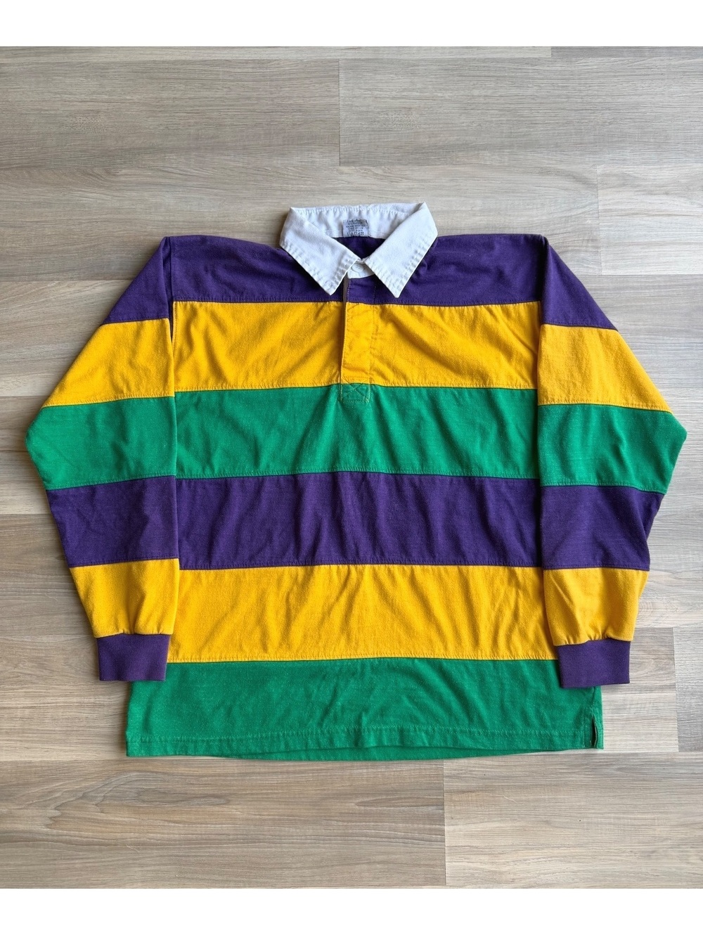 Vintage Classic Graphics Striped Polo Longsleeve Shirt